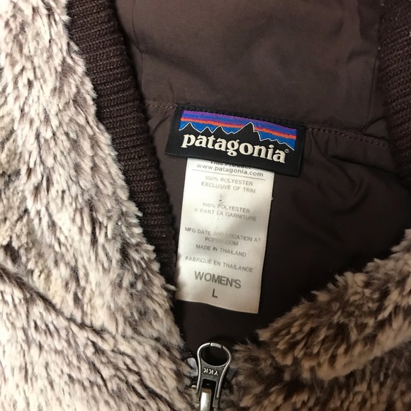 Patagonia" Fleece Conejo .Vest Brown.L Good Condition - Picture 10 of 12
